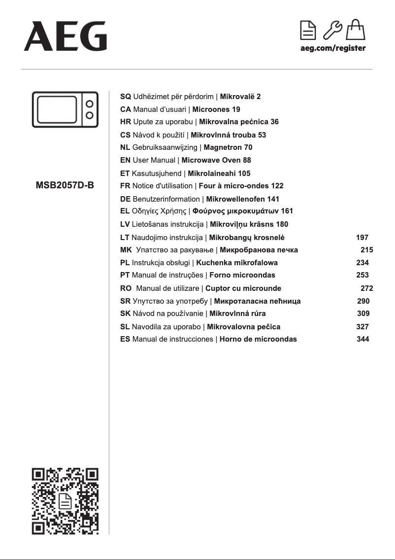 Página 1 del manual Manual de usuario AEG MSB2057D-B