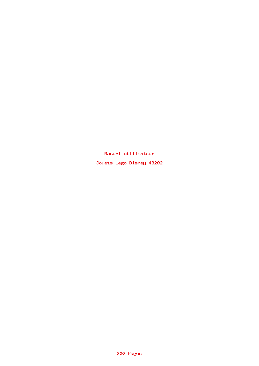 Page 1 de la notice Manuel utilisateur Lego Disney 43202