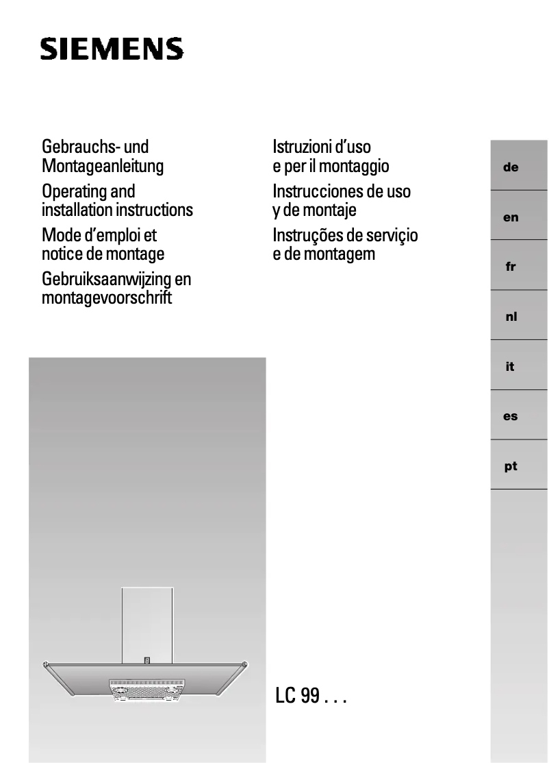 Page 1 de la notice Manuel utilisateur Siemens LC99970