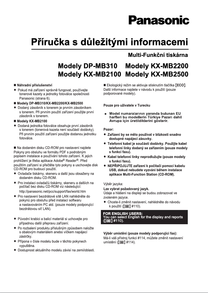Página 1 del manual Manual de usuario Panasonic KX-MB2120HX