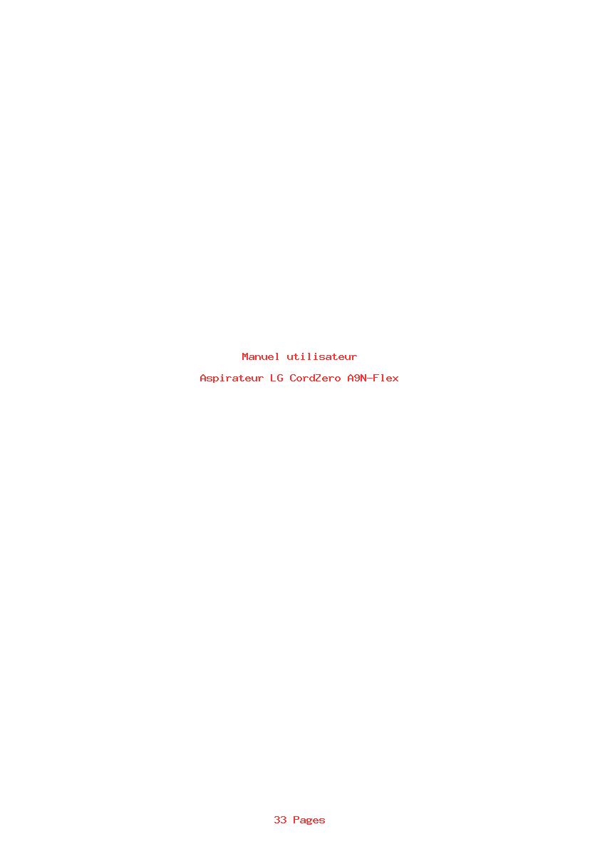 Page 1 de la notice Manuel utilisateur LG CordZero A9N-Flex