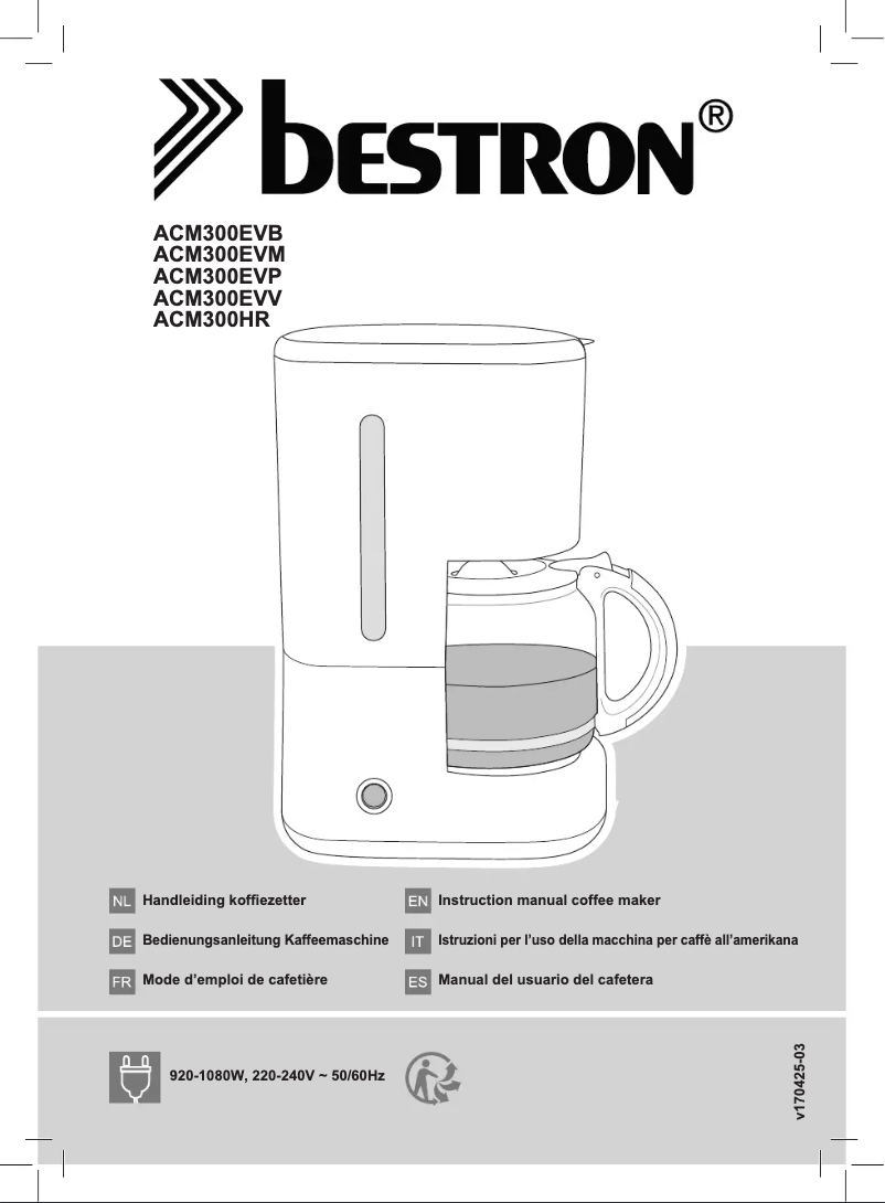Page 1 de la notice Manuel utilisateur Bestron ACM300EVV