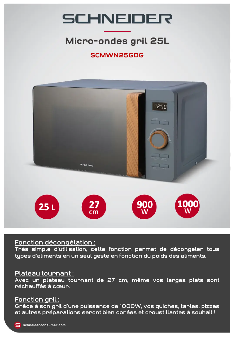 Page 1 de la notice Fiche technique Schneider SCMWN25GDG