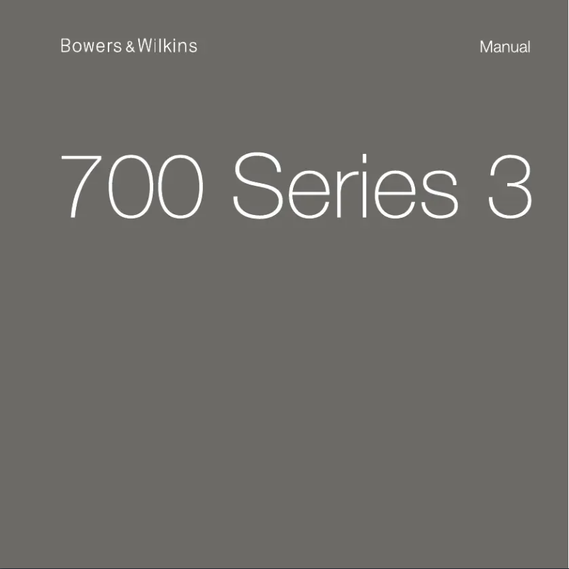 Page 1 de la notice Manuel utilisateur Bowers & Wilkins 700 Series 3