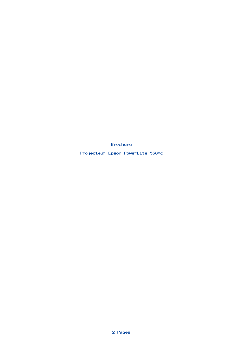 Page 1 de la notice Brochure Epson PowerLite 5500c