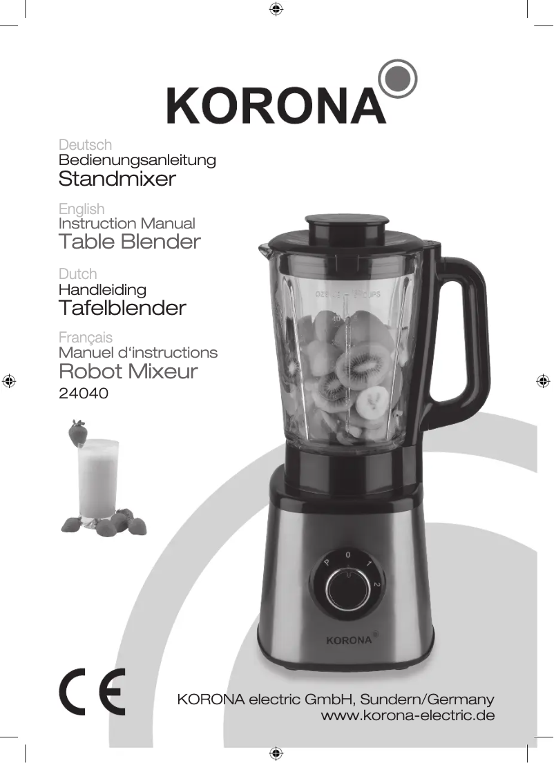 Page 1 de la notice Manuel utilisateur Korona 24040