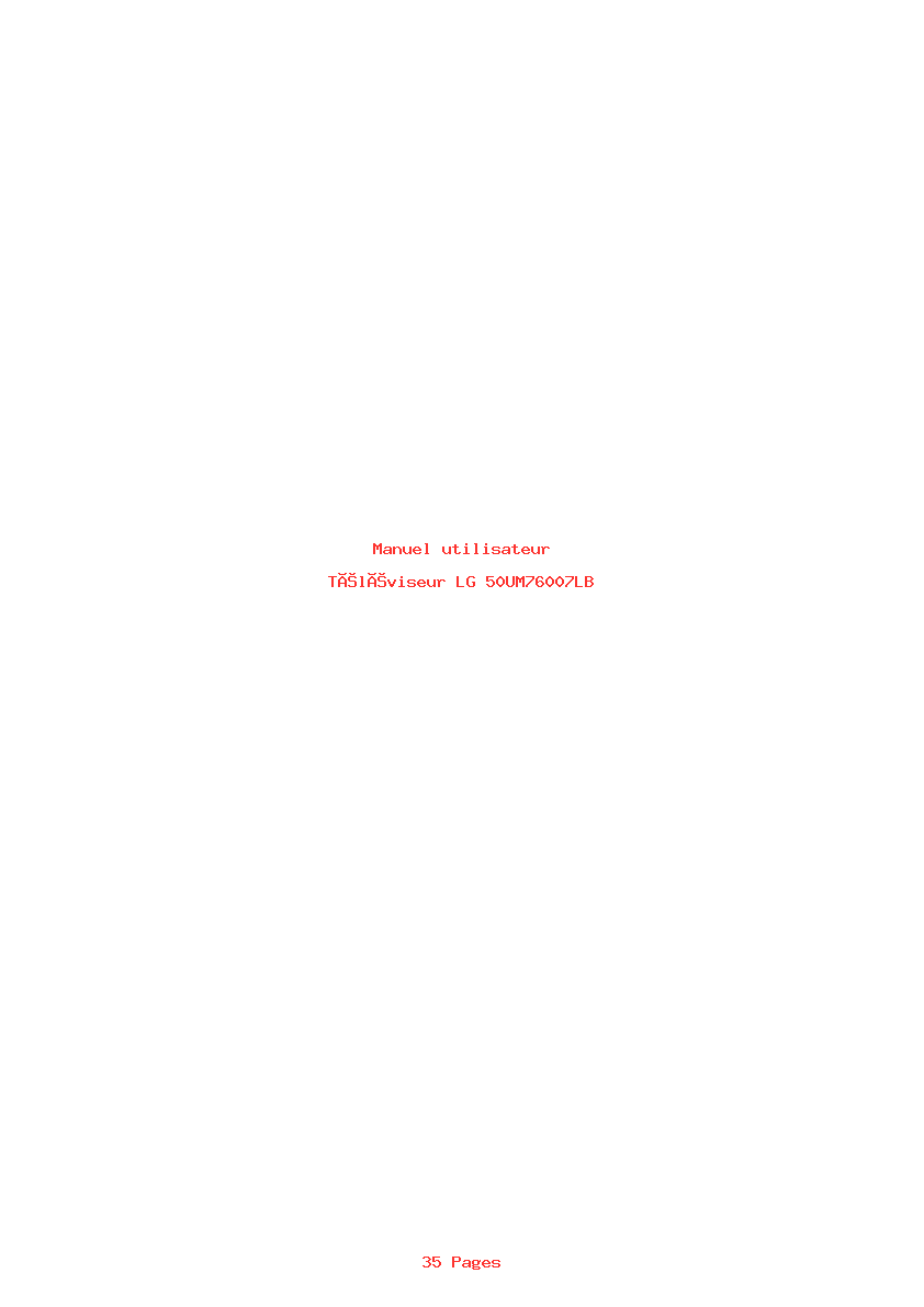 Page 1 de la notice Manuel utilisateur LG 50UM76007LB