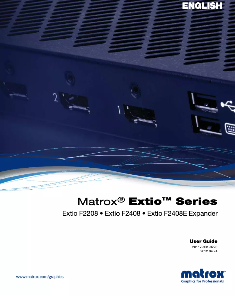 Page 1 de la notice Manuel utilisateur Matrox Extio F2408E