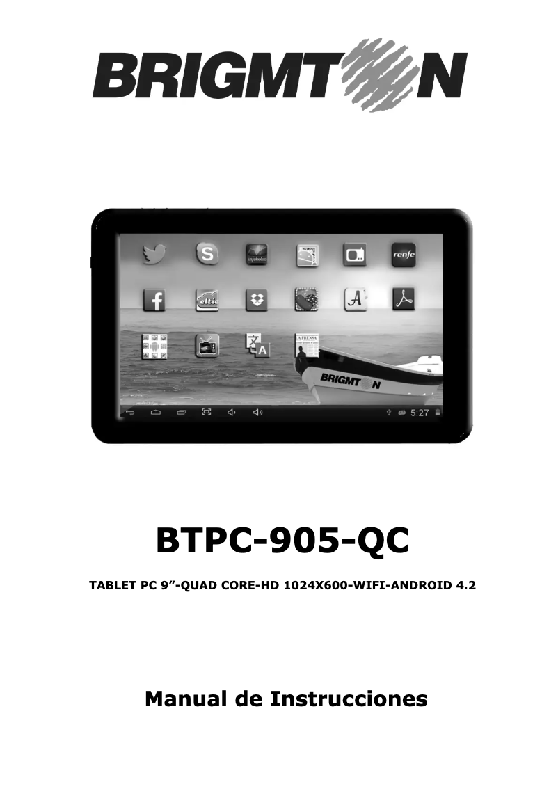 Page 1 de la notice Manuel utilisateur Brigmton BTPC-905QC