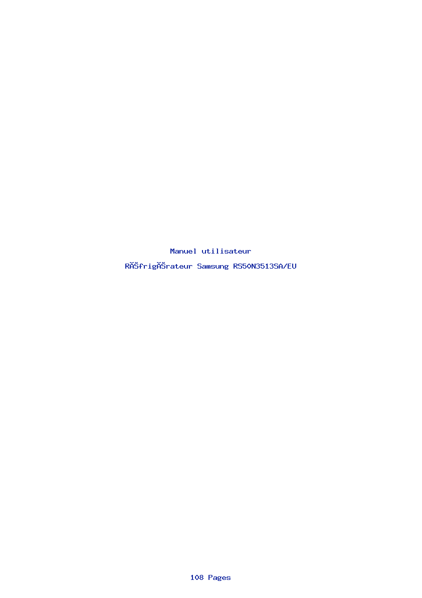 Page 1 de la notice Manuel utilisateur Samsung RS50N3513SA/EU