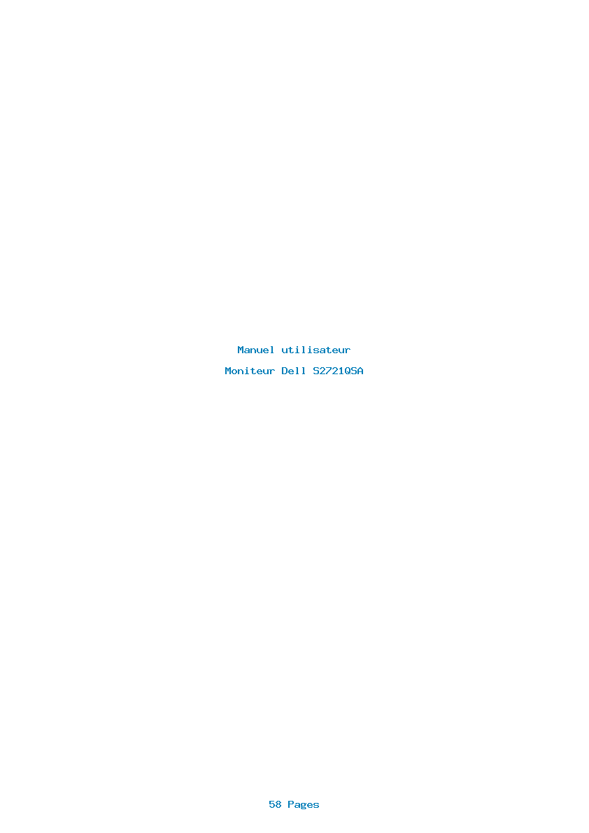 Page 1 de la notice Manuel utilisateur Dell S2721QSA