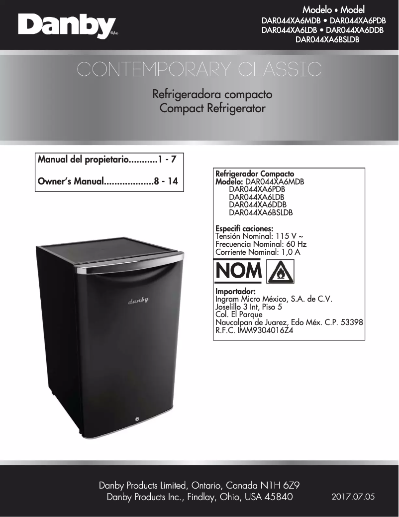 Page 1 de la notice Manuel utilisateur Danby DAR044XA6MDB