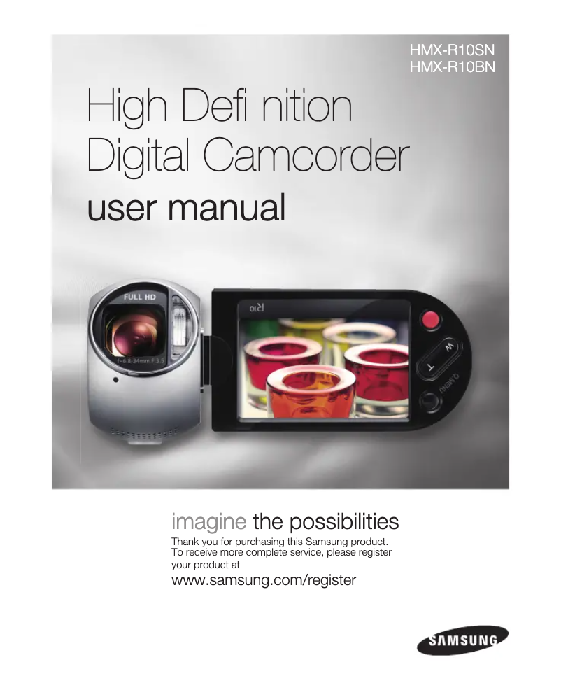 Page 1 de la notice Manuel utilisateur Samsung HMX-R10SN