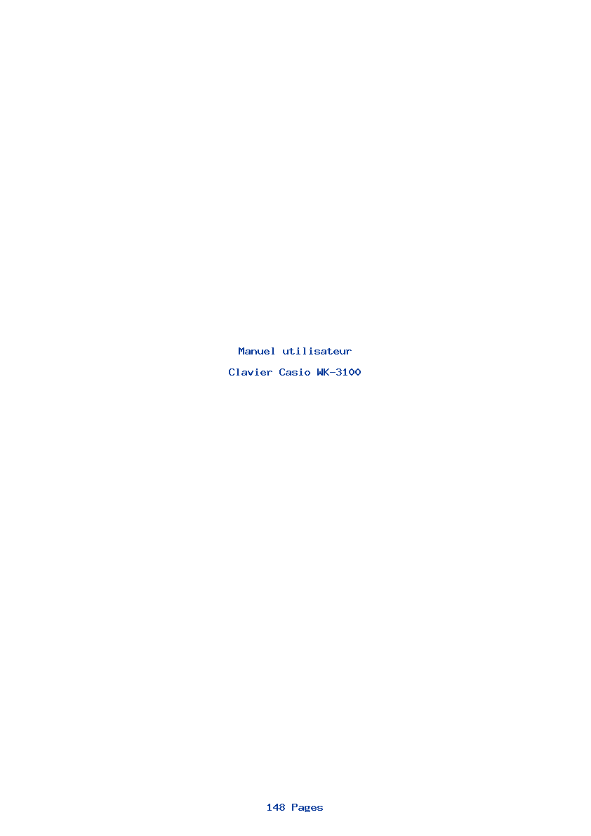 Page 1 de la notice Manuel utilisateur Casio WK-3100