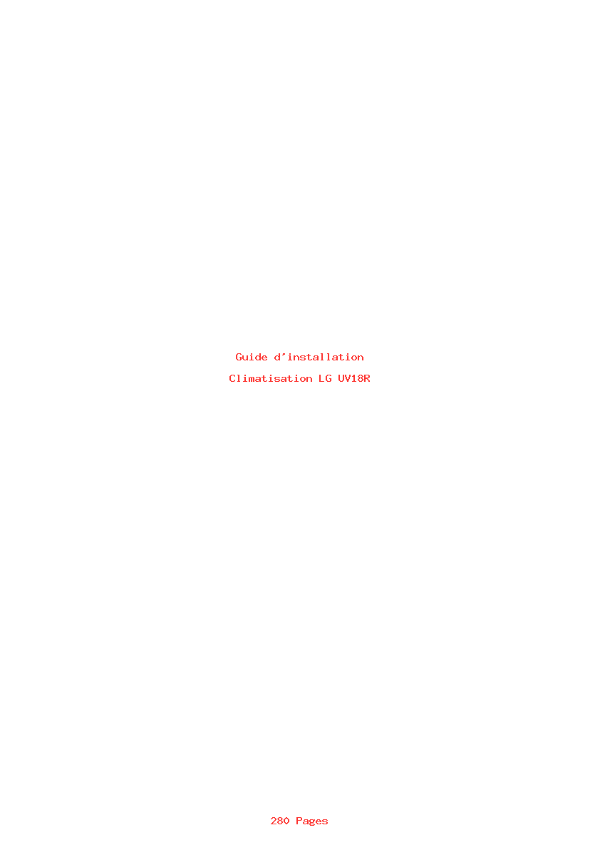 Page 1 de la notice Guide d'installation LG UV18R