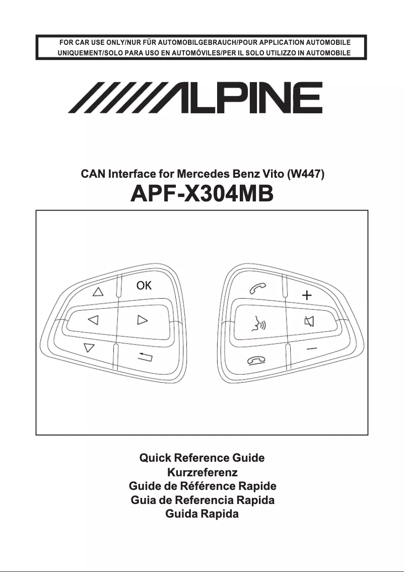 Page 1 de la notice Manuel utilisateur Alpine APF-X304MB