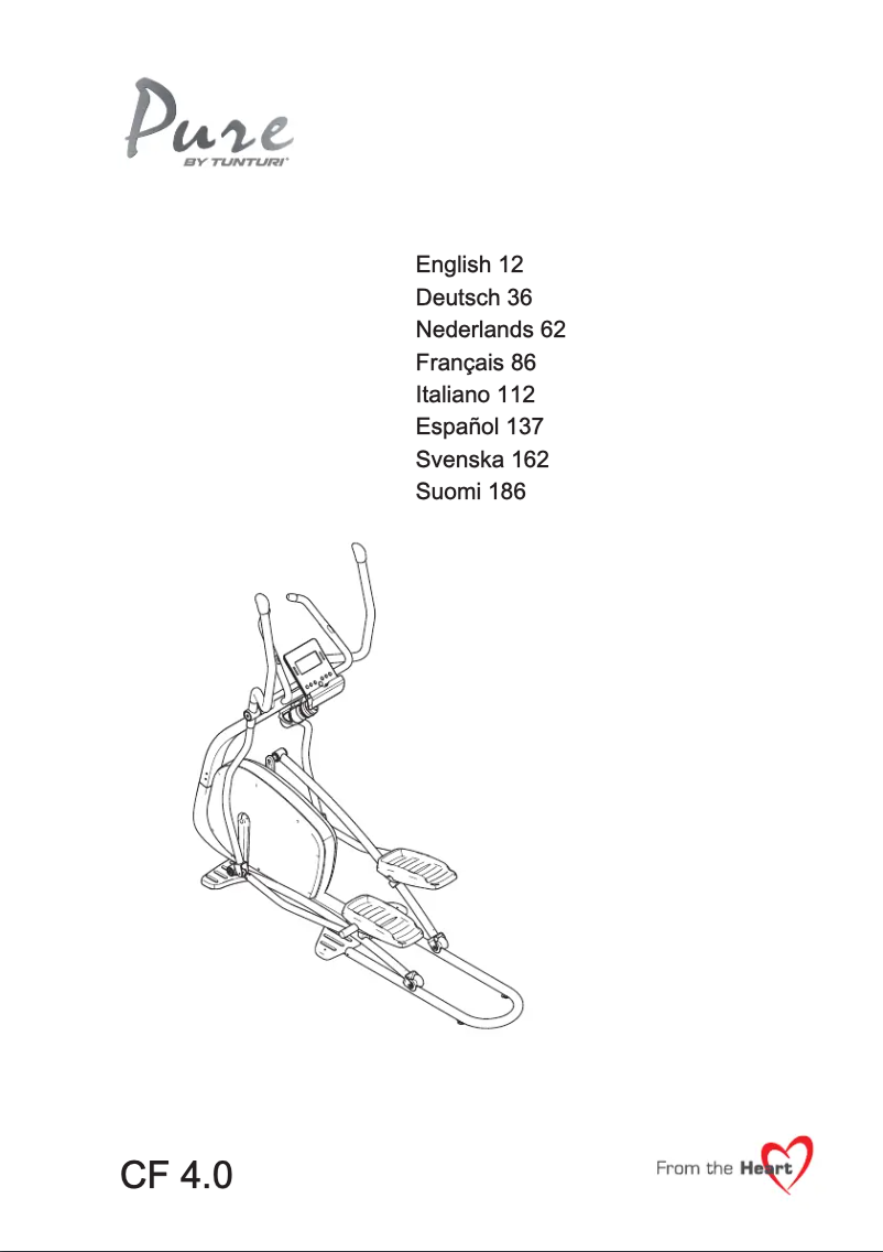 Page 1 of the manual User Manual Tunturi Pure Cross F4.0