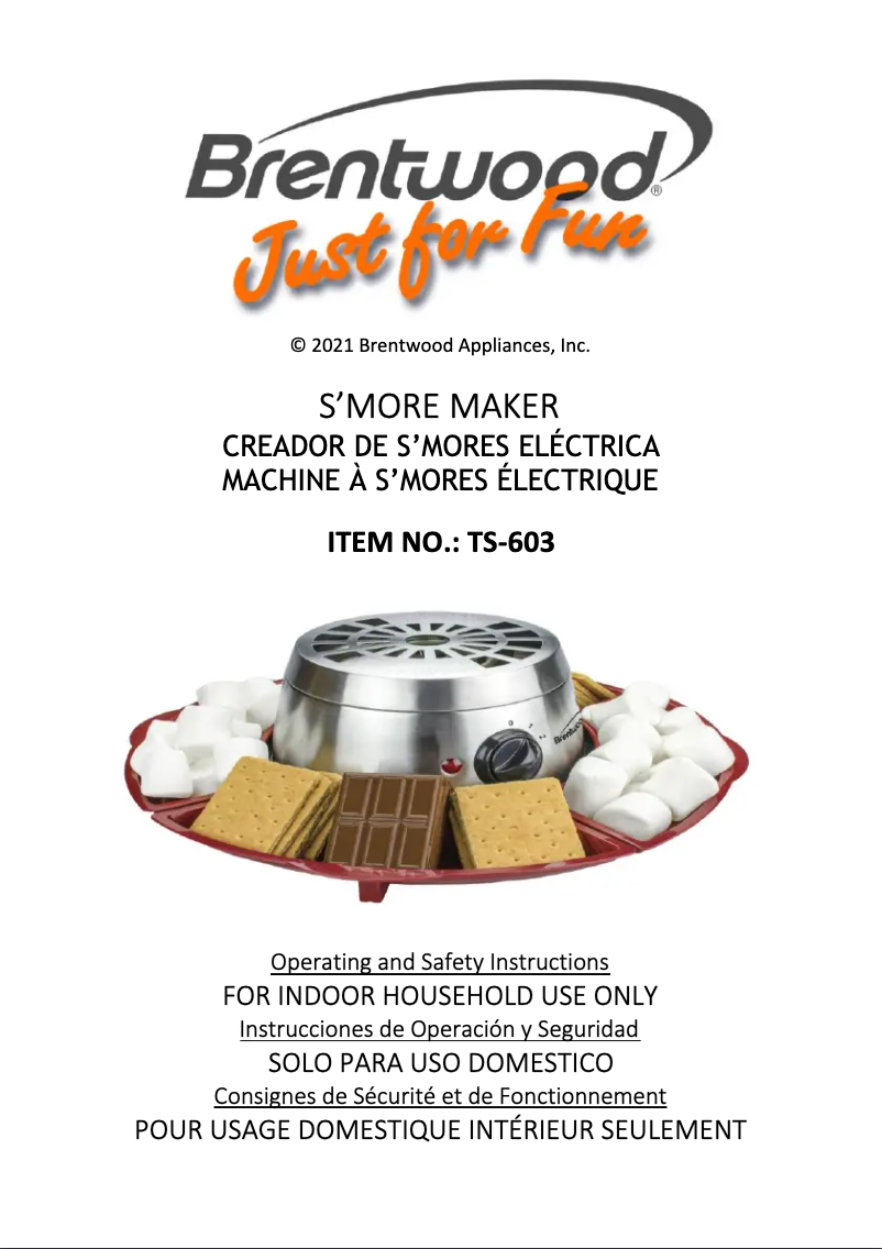 Page 1 de la notice Manuel utilisateur Brentwood TS-603