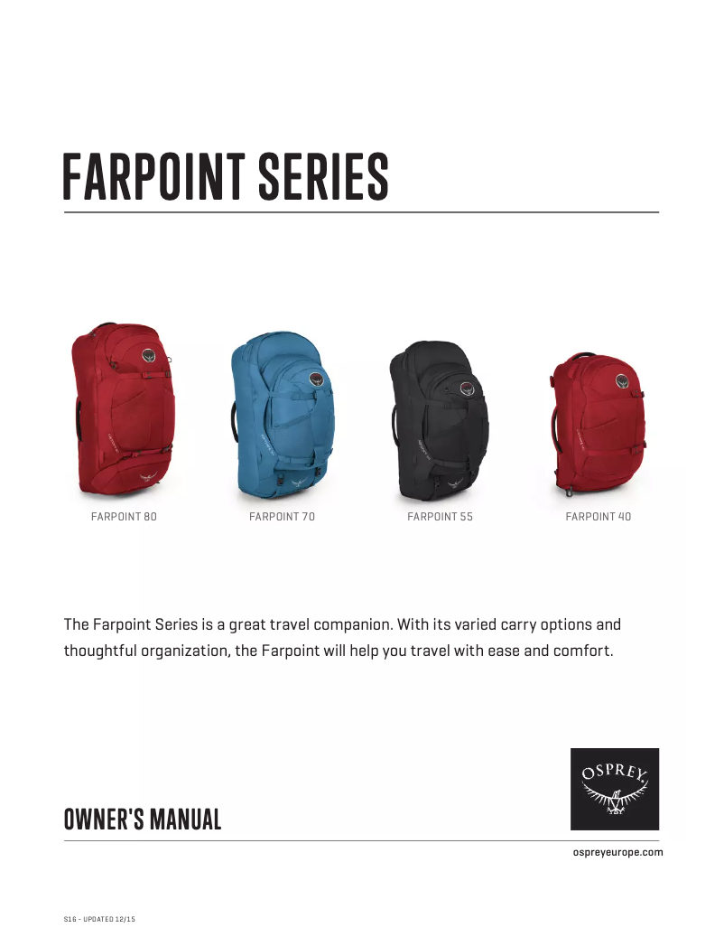 Page 1 of the manual User Manual Osprey Farpoint 80