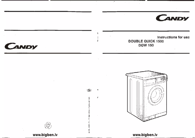 Page 1 of the manual User Manual Candy DQ 1500