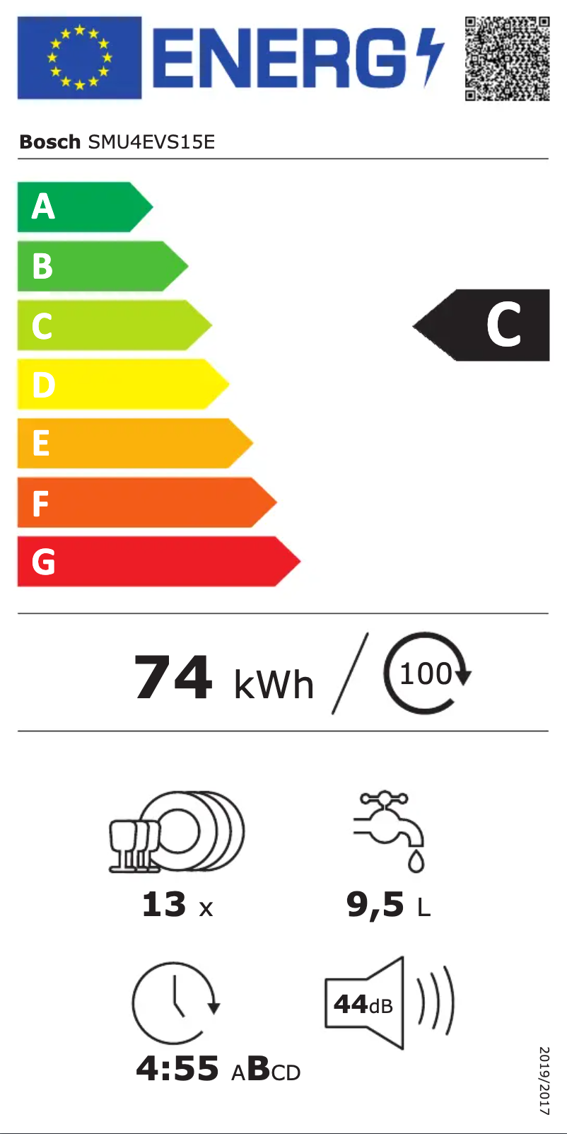 Page 1 de la notice Manuel utilisateur Bosch SMU4EVS15E