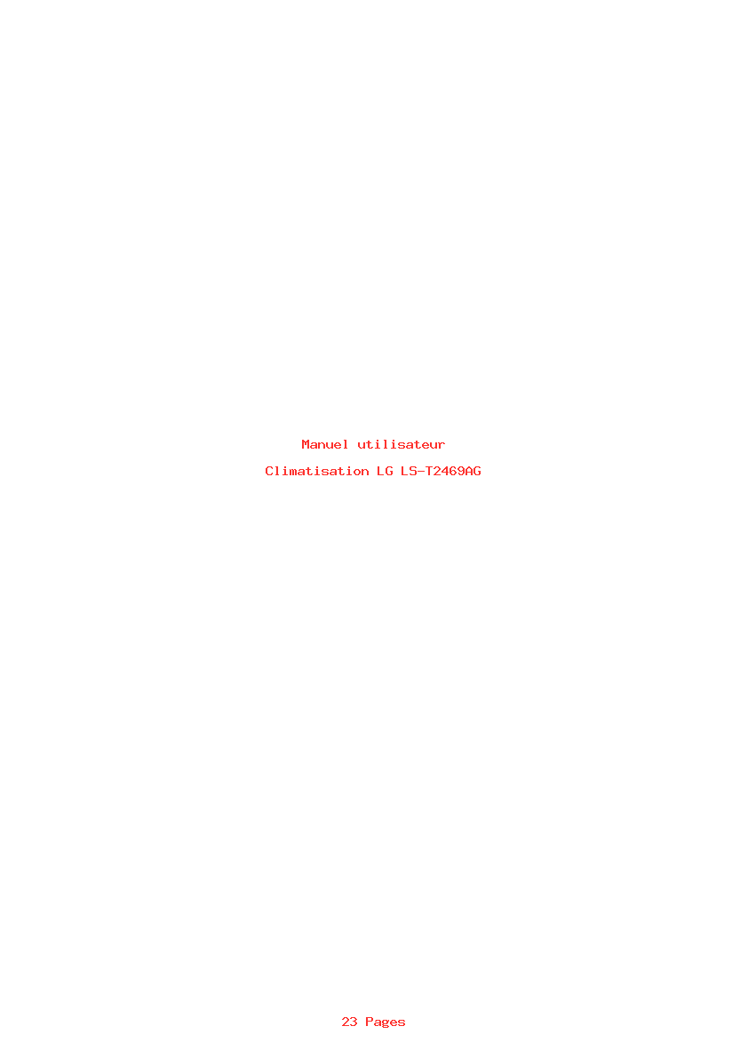 Page 1 de la notice Manuel utilisateur LG LS-T2469AG