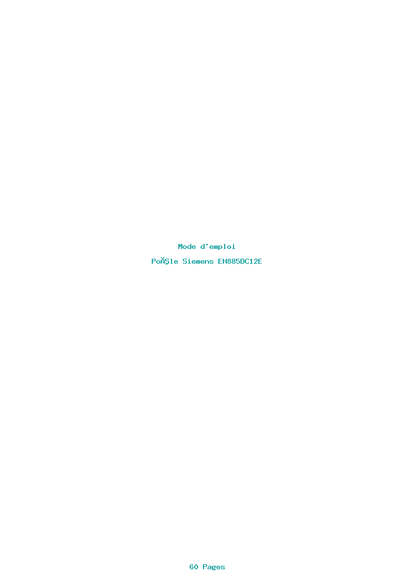 Page 1 de la notice Mode d'emploi Siemens EH885DC12E