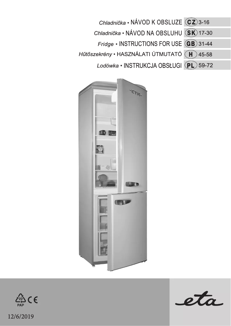 Page 1 de la notice Manuel utilisateur Eta Storio 253290020