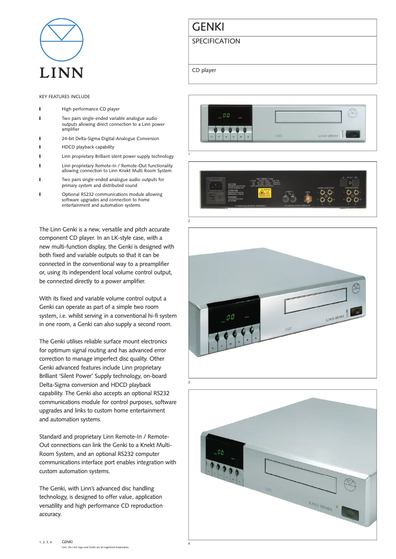 Page 1 de la notice Manuel utilisateur Linn Genki