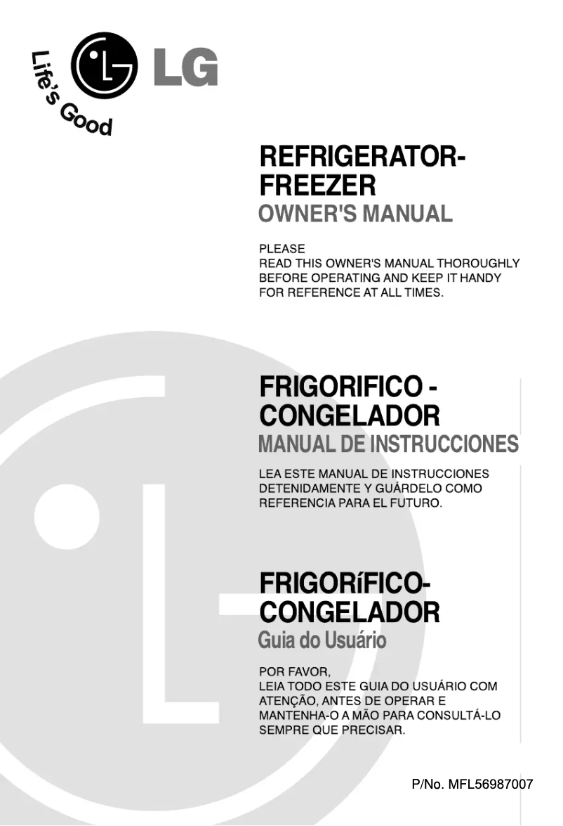 Page 1 de la notice Manuel utilisateur LG GR-2622W