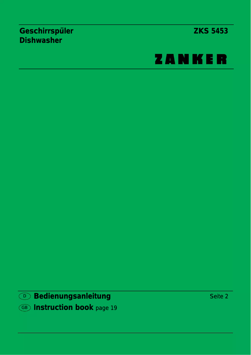 Page 1 de la notice Manuel utilisateur Zanker ZKS 5453 W