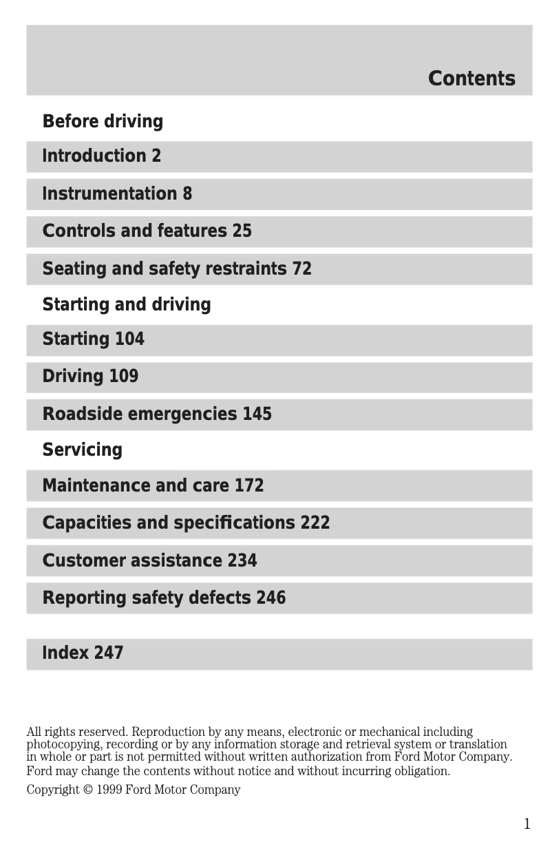 Page 1 de la notice Manuel utilisateur Ford F-550 (2000)
