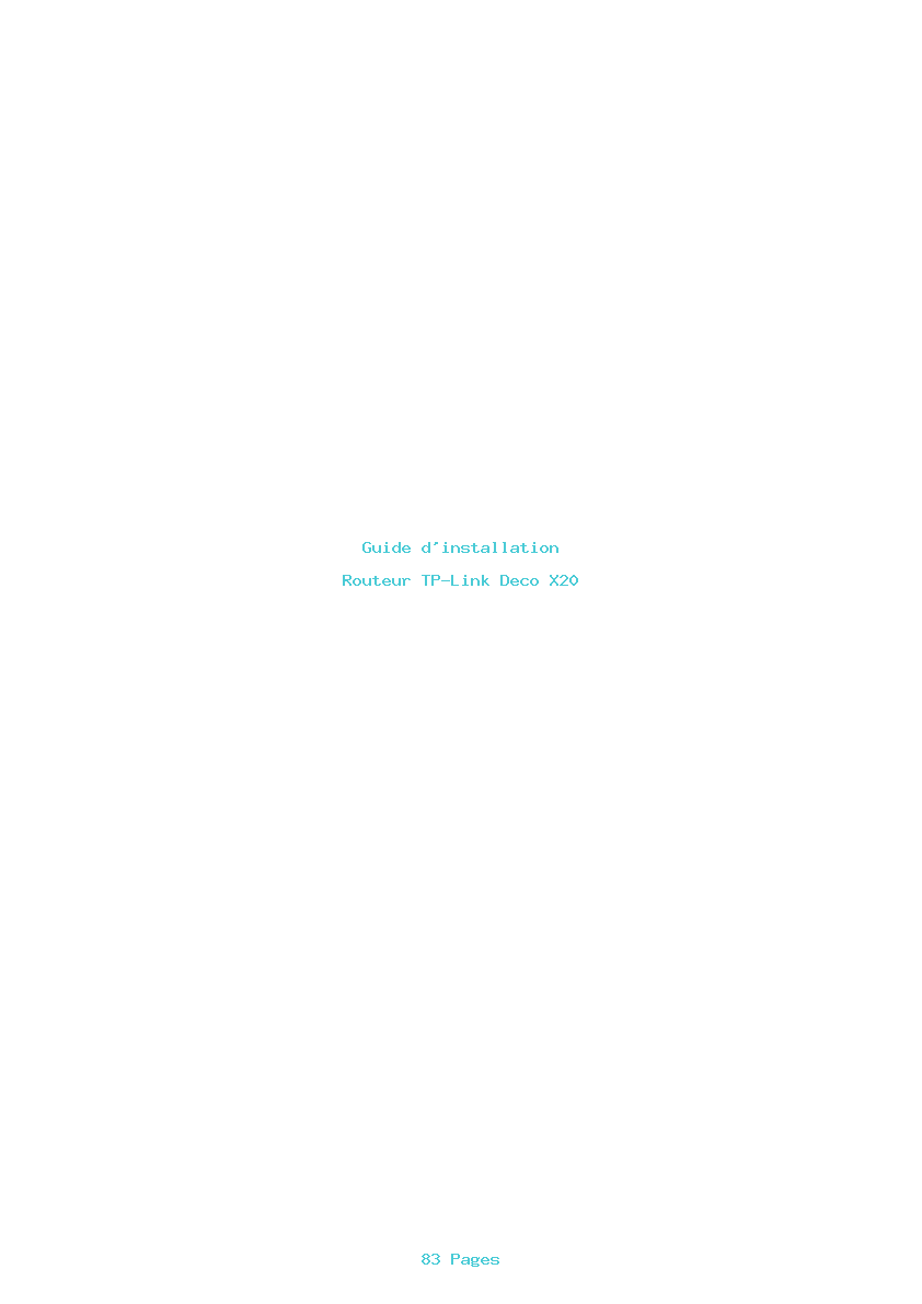 Page 1 de la notice Guide d'installation TP-Link Deco X20