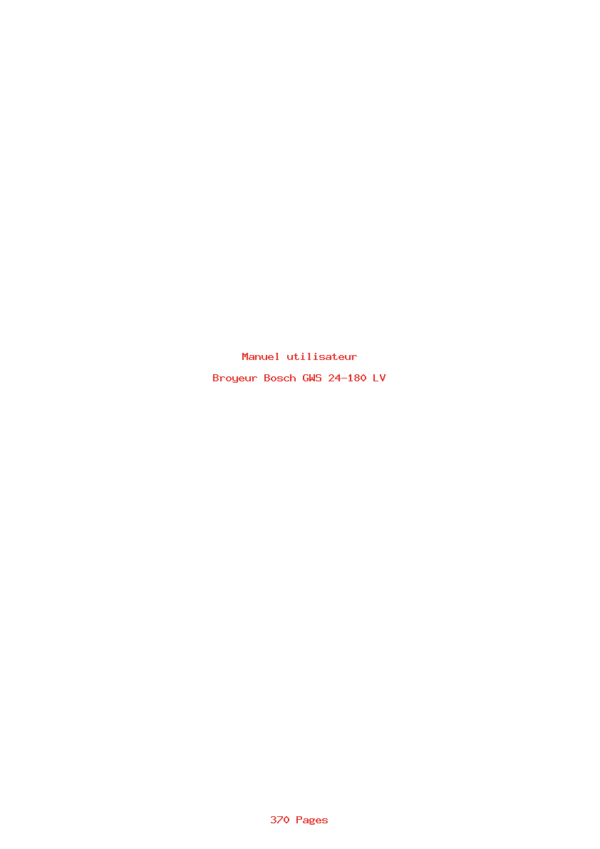 Page 1 de la notice Manuel utilisateur Bosch GWS 24-180 LV