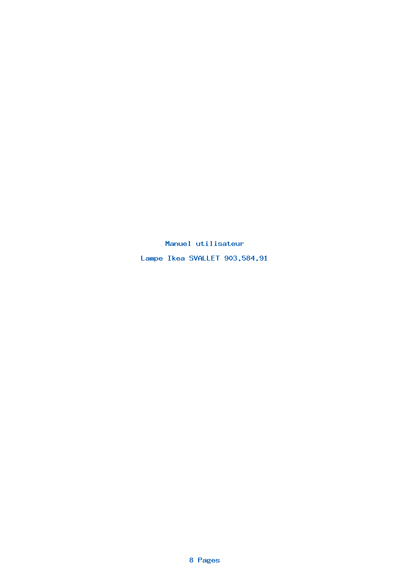 Page 1 de la notice Manuel utilisateur Ikea SVALLET 903.584.91