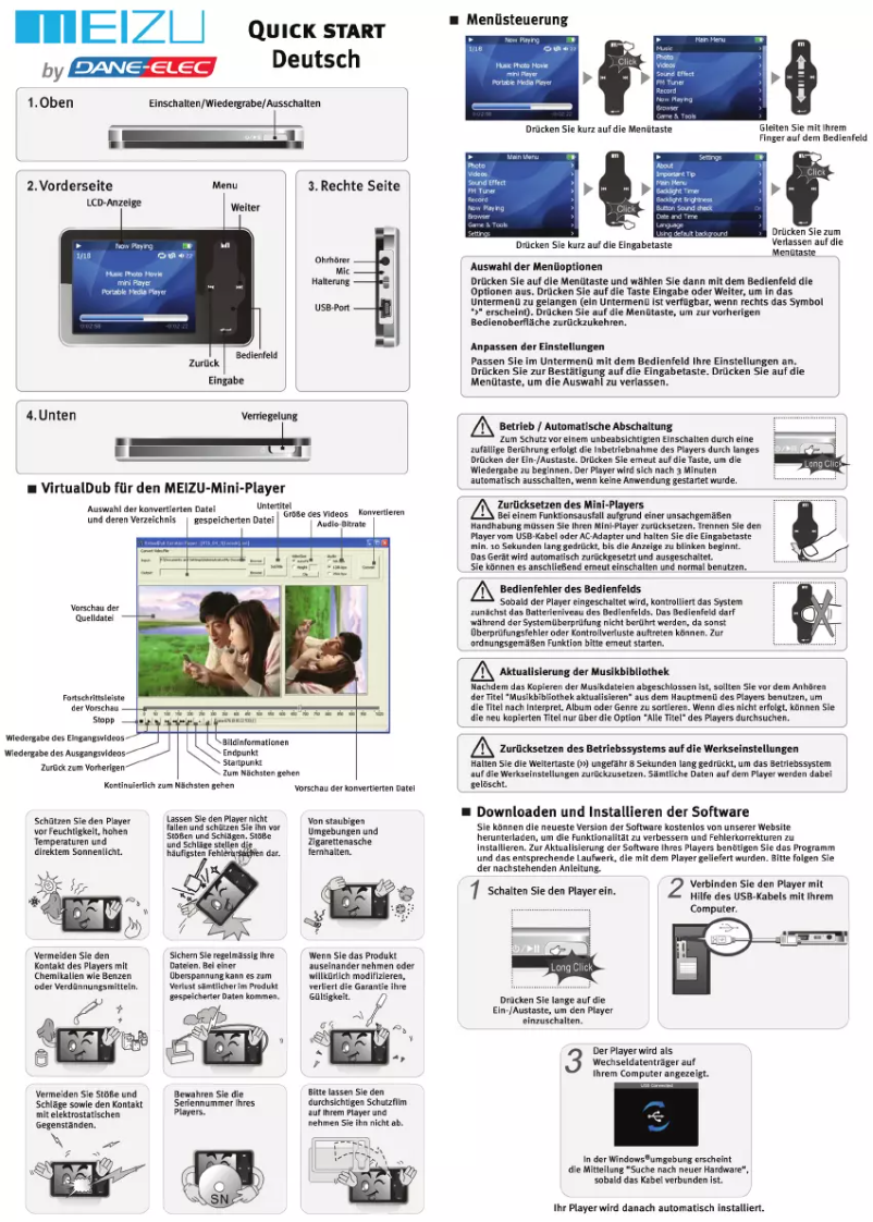 Page 1 de la notice Manuel utilisateur Dane-Elec Meizu