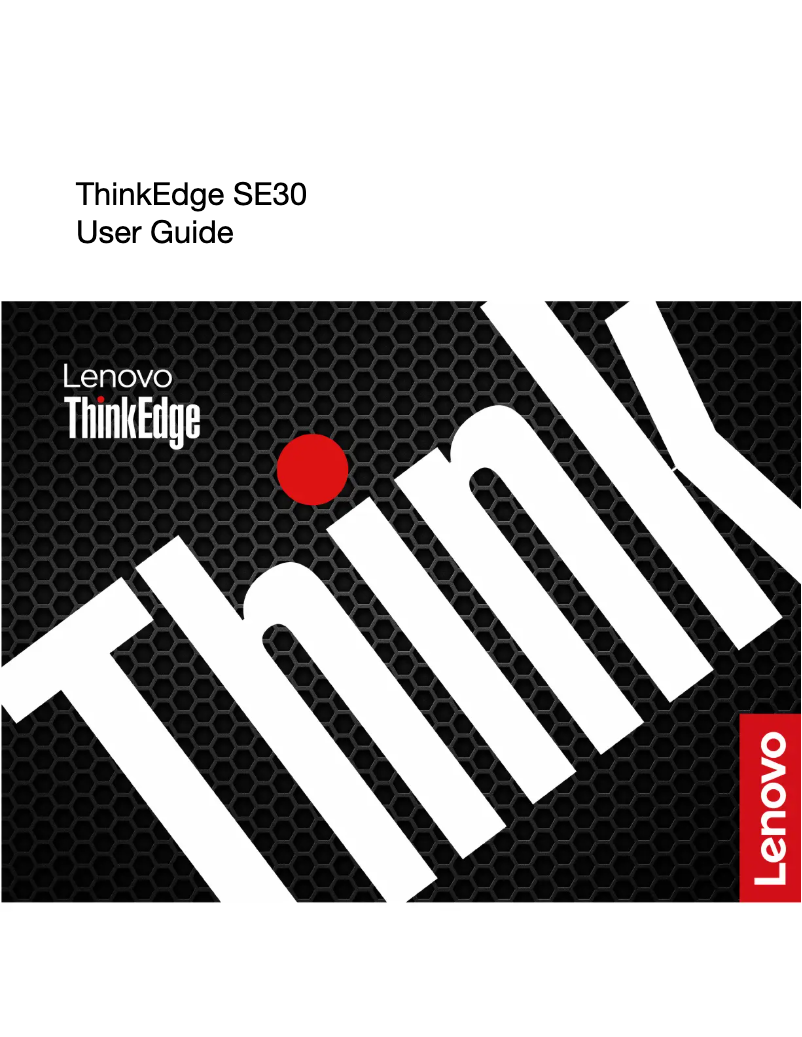 Page 1 de la notice Manuel utilisateur Lenovo ThinkEdge SE30