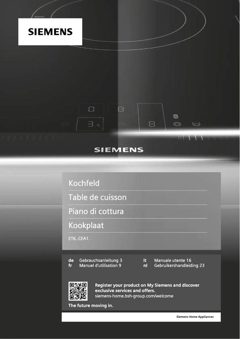 Page 1 de la notice Manuel utilisateur Siemens ET645CEA1E