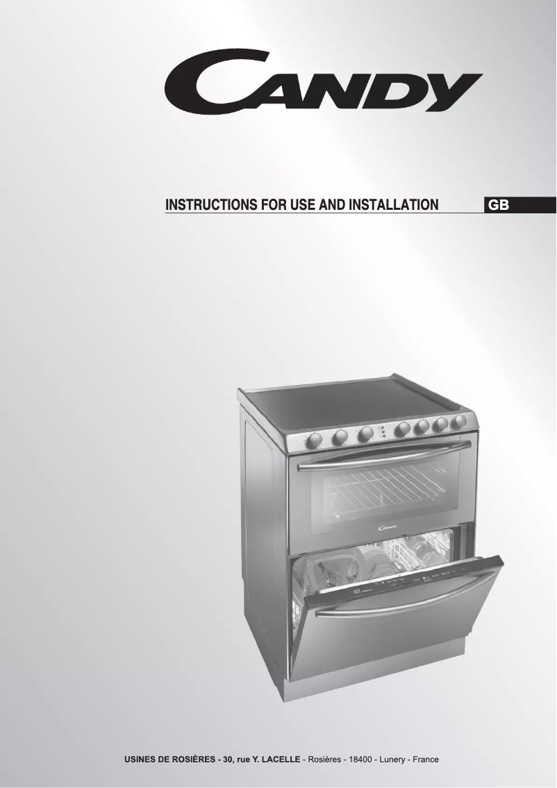 Page 1 de la notice Manuel utilisateur Candy TRIO 9503 X UK