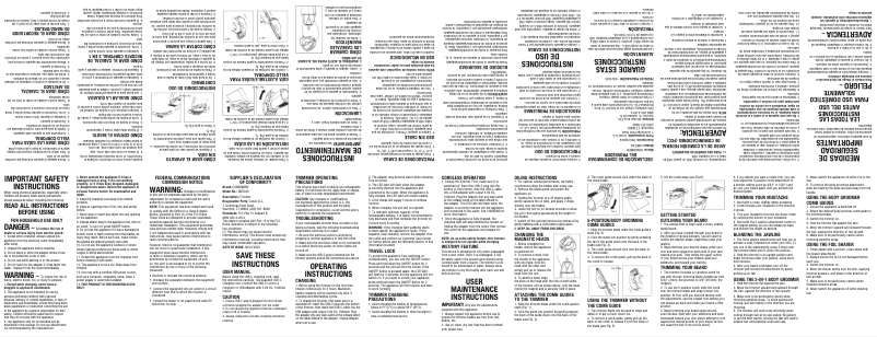 Página 1 del manual Manual de usuario Conair Men GMTL60