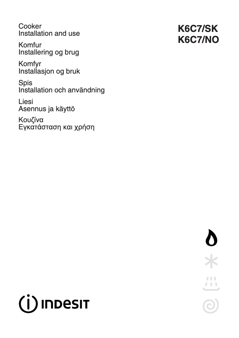 Página 1 del manual Manual de usuario Indesit K6C7/SK