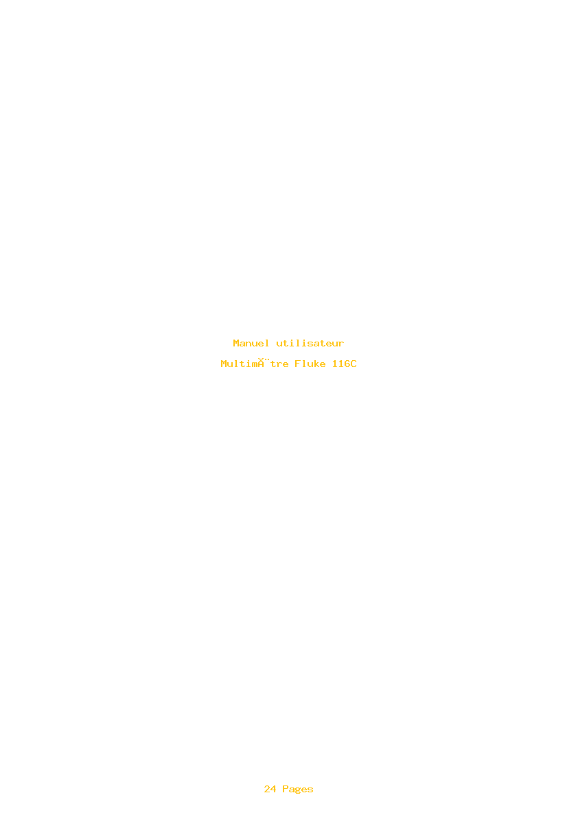 Page 1 de la notice Manuel utilisateur Fluke 116C