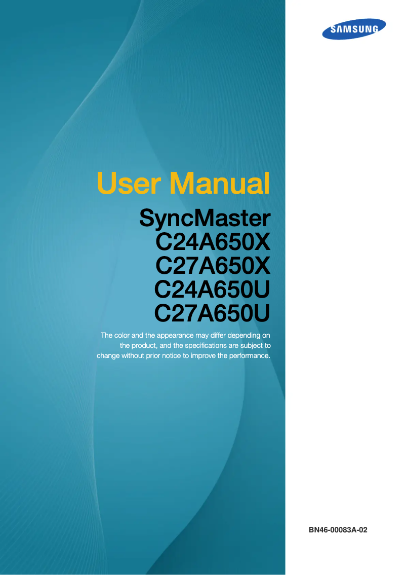 Page 1 de la notice Manuel utilisateur Samsung SyncMaster C27A650X