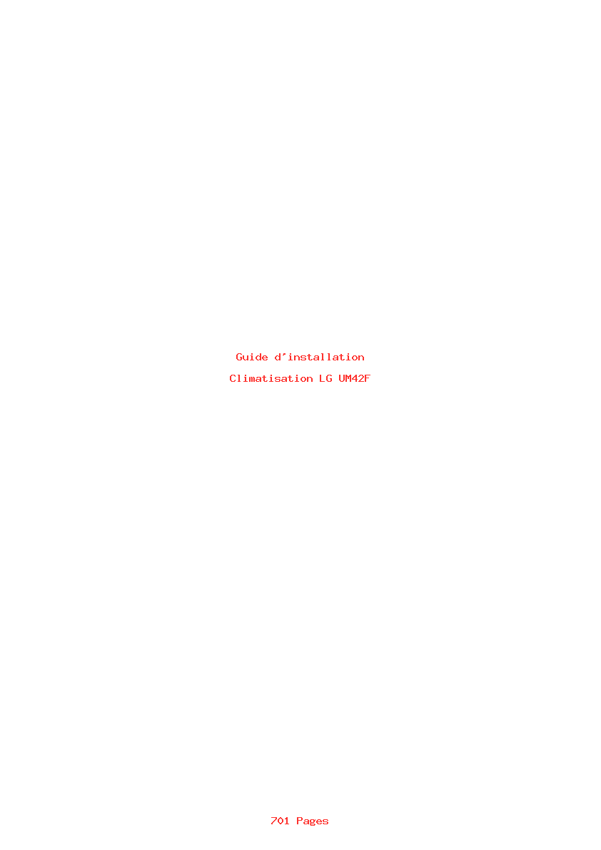 Page 1 de la notice Guide d'installation LG UM42F