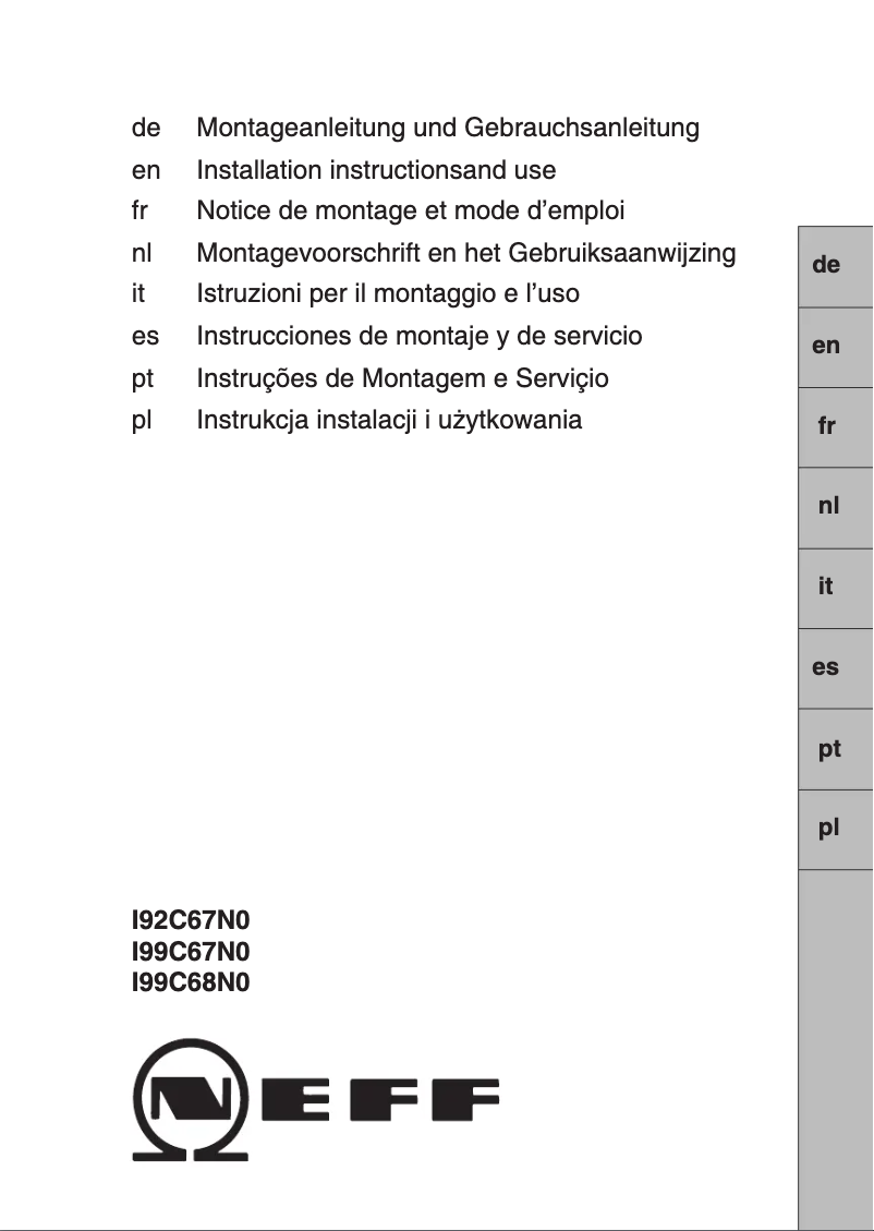 Page 1 de la notice Mode d'emploi Neff I92C67N0