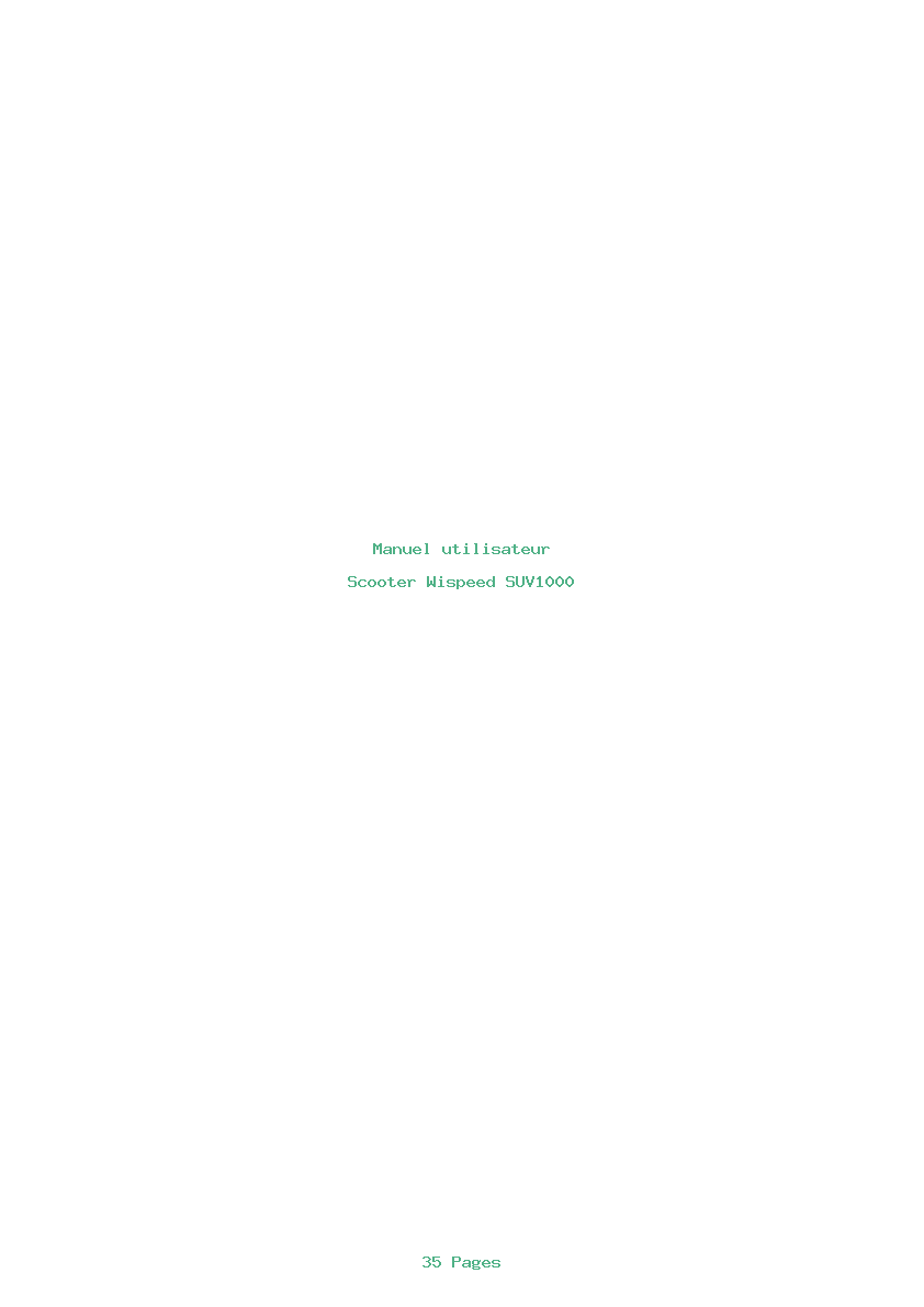 Page 1 de la notice Manuel utilisateur Wispeed SUV1000