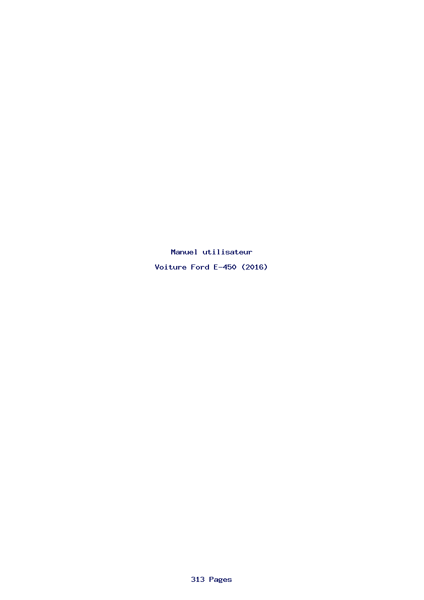 Page 1 de la notice Manuel utilisateur Ford E-450 (2016)