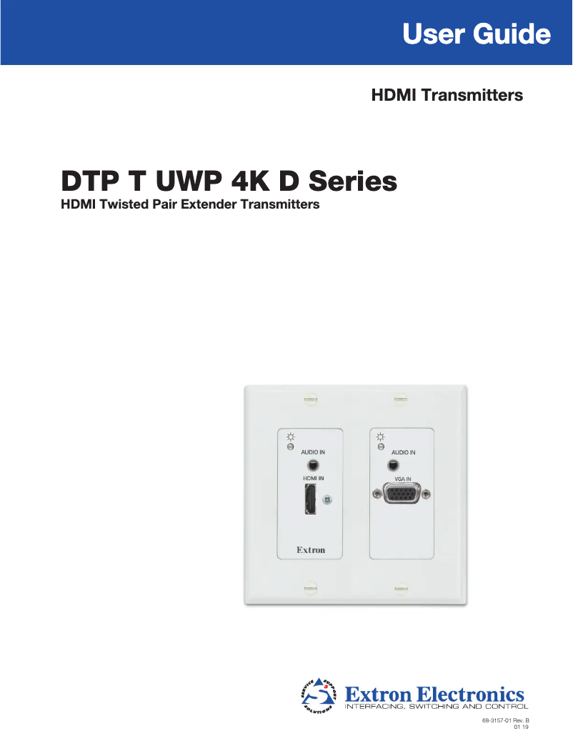 Page 1 de la notice Manuel utilisateur Extron DTP T UWP 4K 232 D