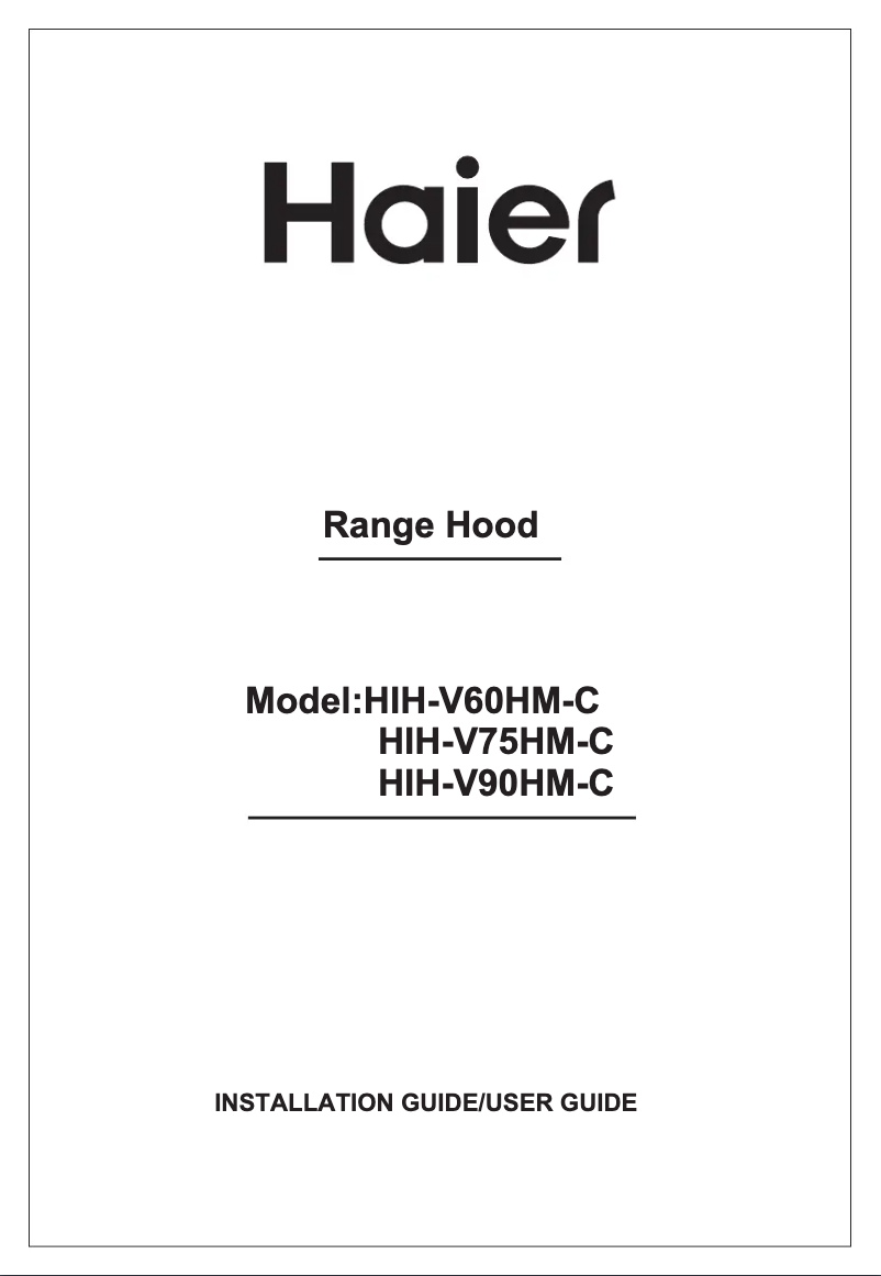 Página 1 del manual Manual de usuario Haier HIH-V75HM-C