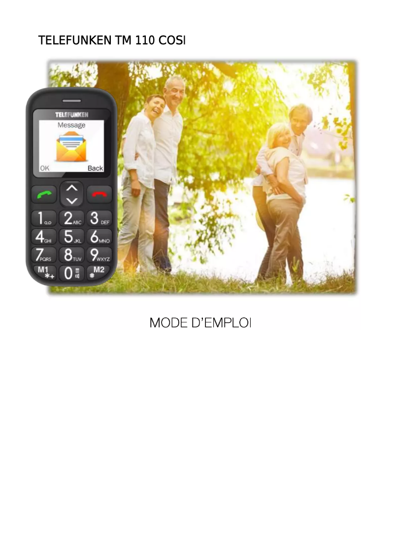 Page 1 de la notice Manuel utilisateur Telefunken TM 110 COSI